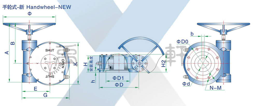 QDX3-2加長(zhǎng)蝸桿閥門(mén)手動(dòng)裝置(圖1)
